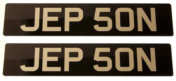 Number Plate Acrylic Ribbed Black/Silver pair - RX1365B